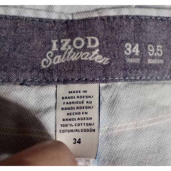 Izod Shorts Men's‎ 34 Blue White Saltwater - Picture 5 of 7